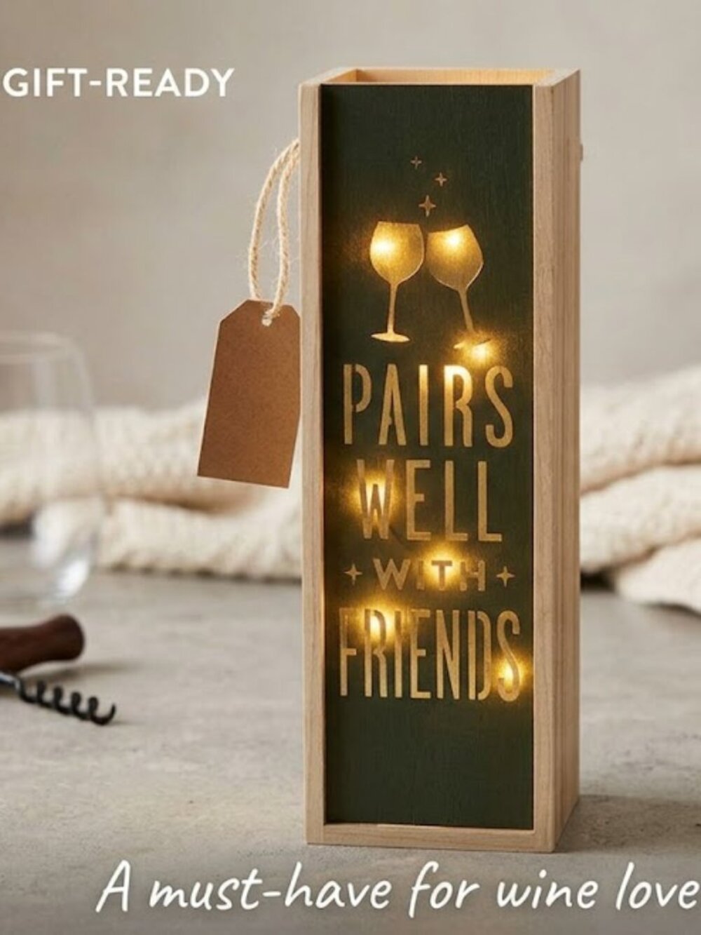 NWT Demdaco Lighted Lantern Wine Caddy | New in Sealed Box | Unique Gift